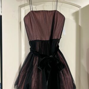 Alice + Olivia Elegant Black and Pink Princess Cocktail Dress